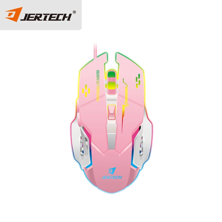 Jertech JR810 Breathing Led Light Pc Mouse Laptop Universal Usb Wired Mouse 5 Hyperesponse Buttons 6400 DPI Optical Mouse