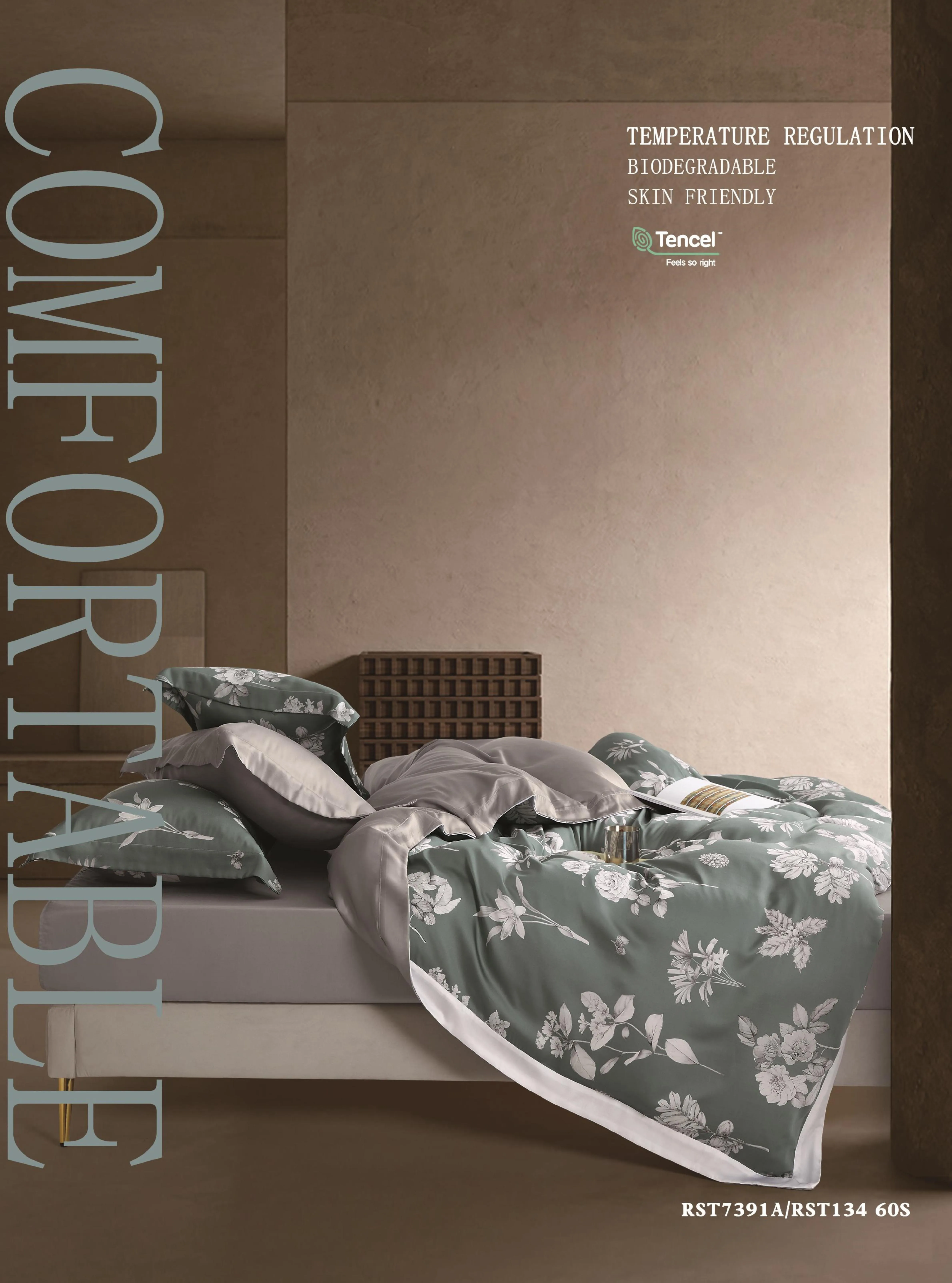 Cleome 100% Lenzing Tencel Bedding Set Duvet Cover Set Hotel Linen Home Textile