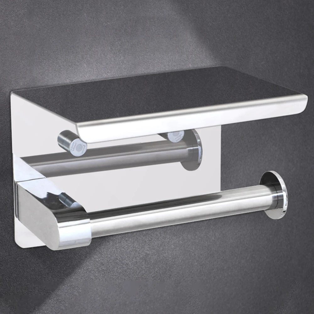 High Quality Waterproof Black Hotel Room Bathroom Stainless Steel Toilet Paper Holder