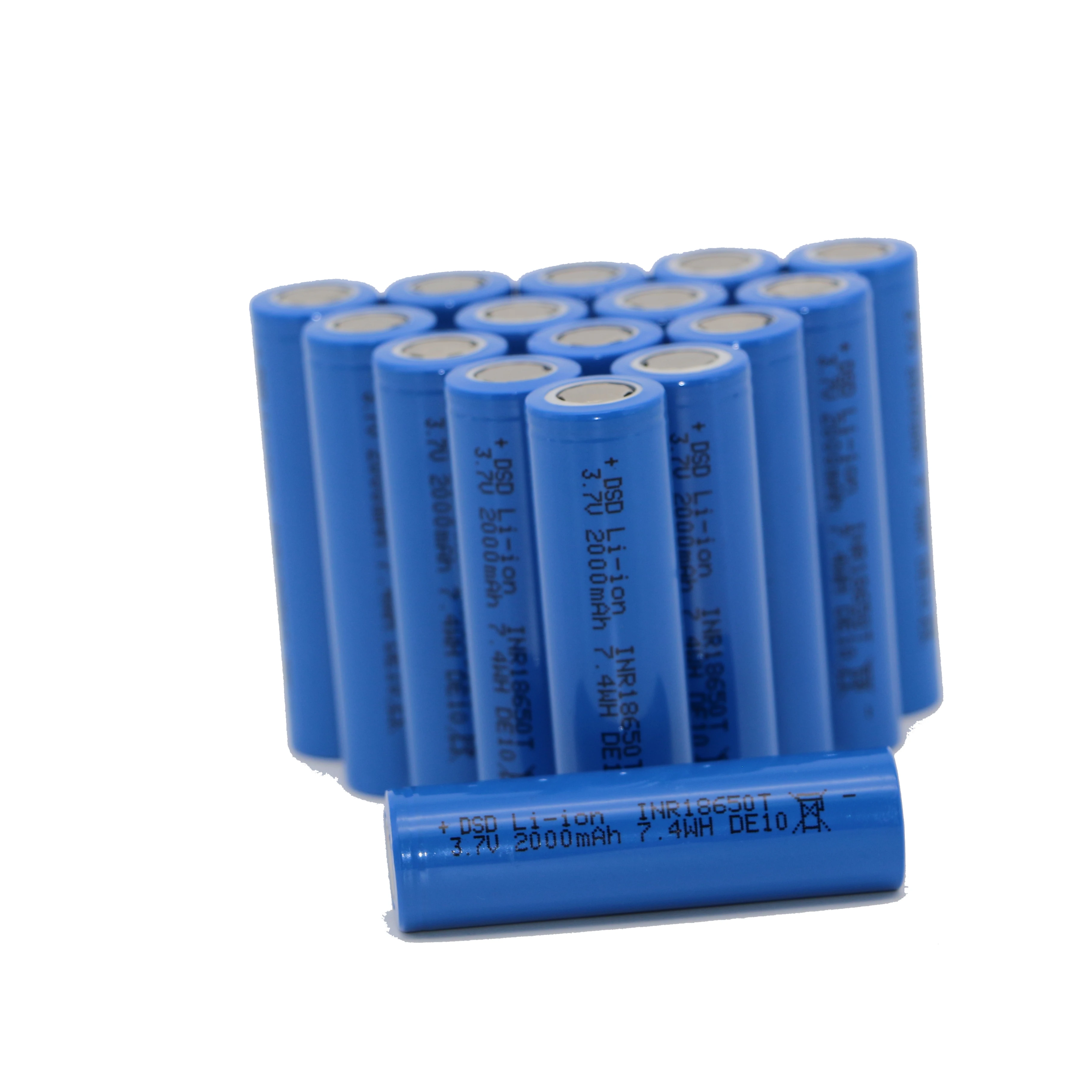 Factory Wholesale 18650 3.7V 2Ah Rechargeable Battery Lithium ion for Torch Mini Fan Toys