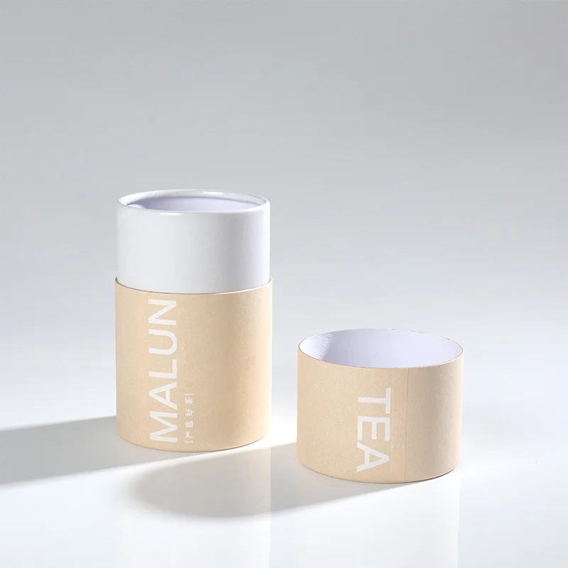 Customizable Cardboard Kraft Cylinder round Box Cylindrical Canister Paper Tube Packaging for Cosmetics