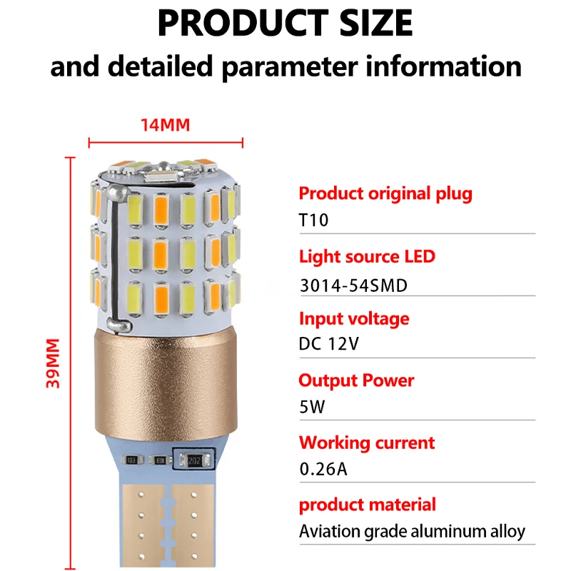 Новый мотоциклетный велосипед T10 3014 54 smd Led W5w двухцветный боковой свет Drl лампы сигнала поворота белый и желтый