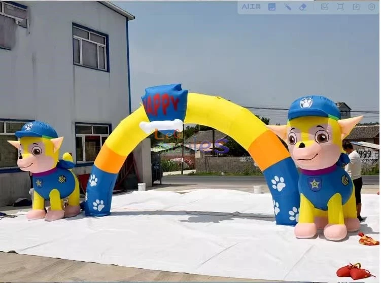 Paw Dog Patrol Arch Customized Color Size Big Cartoon Entrance Gate Archway Best Quality Inflatable Outdoor Arch For Advertising