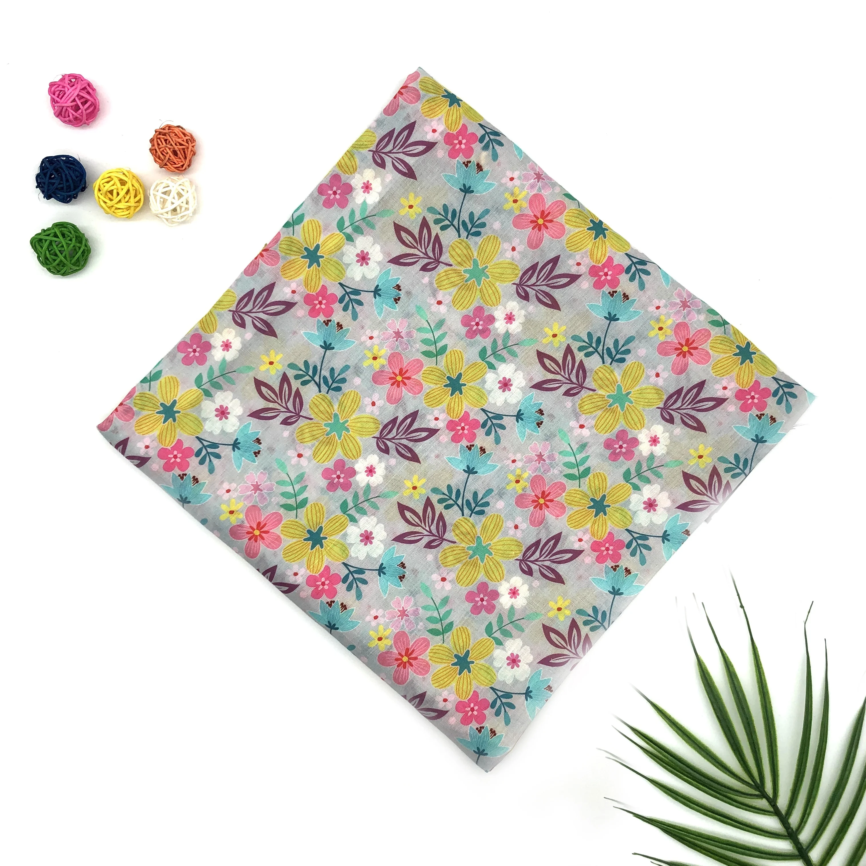 Factory Direct fashion design linen printed fabric