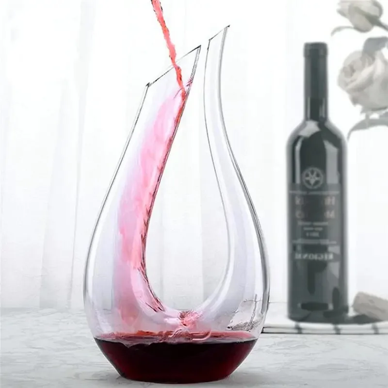 Hot selling 1500ml 1.5L U shape crystal glasses wine Decanter bottle wine Aerator pourer wine separator in stock