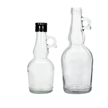 Hot Sale Clear Empty Classic 500ml Vinegar Cooking Oil Glass Maple Syrup Bottles with Loop Handle
