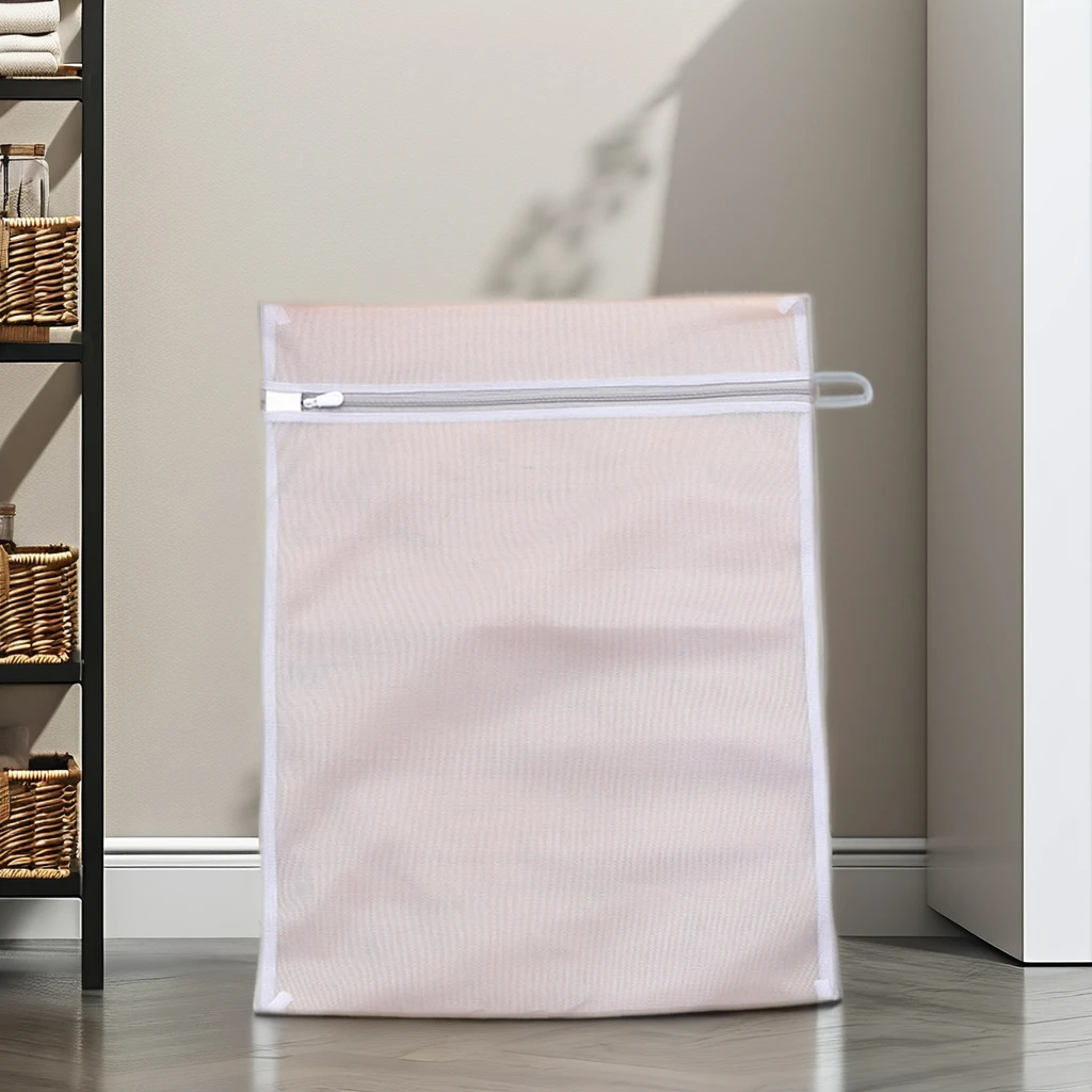 Custom Travel Printed Polyester Mesh Laundry Washing Bag for Dirty Clothes for Use with Washing Machine Laundry Bag