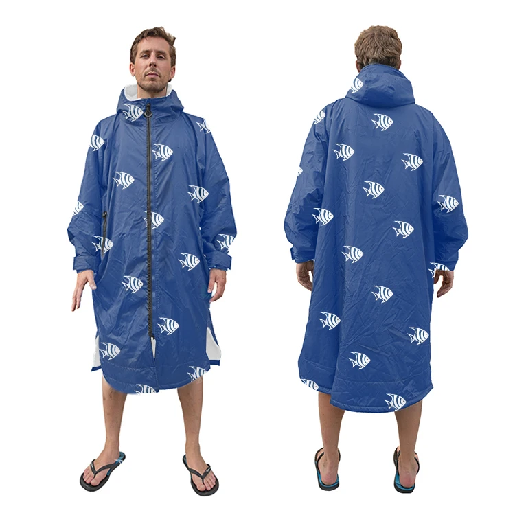 Unisex Swim Parka with Hood,Quick-Dry Wetsuit Changing Robe Waterproof, Warm Coat Surf Poncho for Water Sport, Beach & Pool