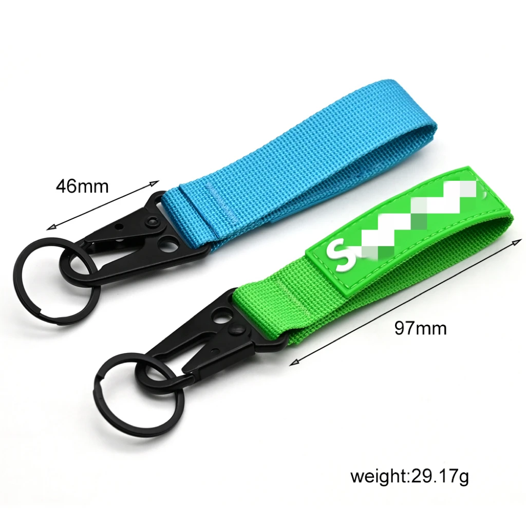 Custom Fashion Colours Nylon Keychains PVC Patch Nylon Fabric Rubber Patch Personality Keychains Luggage Accessories Keychains