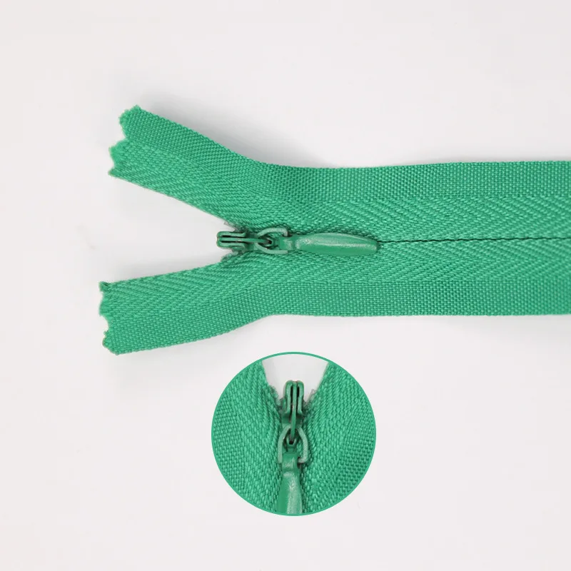 Custom Fabric Tape Nylon Invisible Zipper with Waterdrop Puller for Garment and Skirt