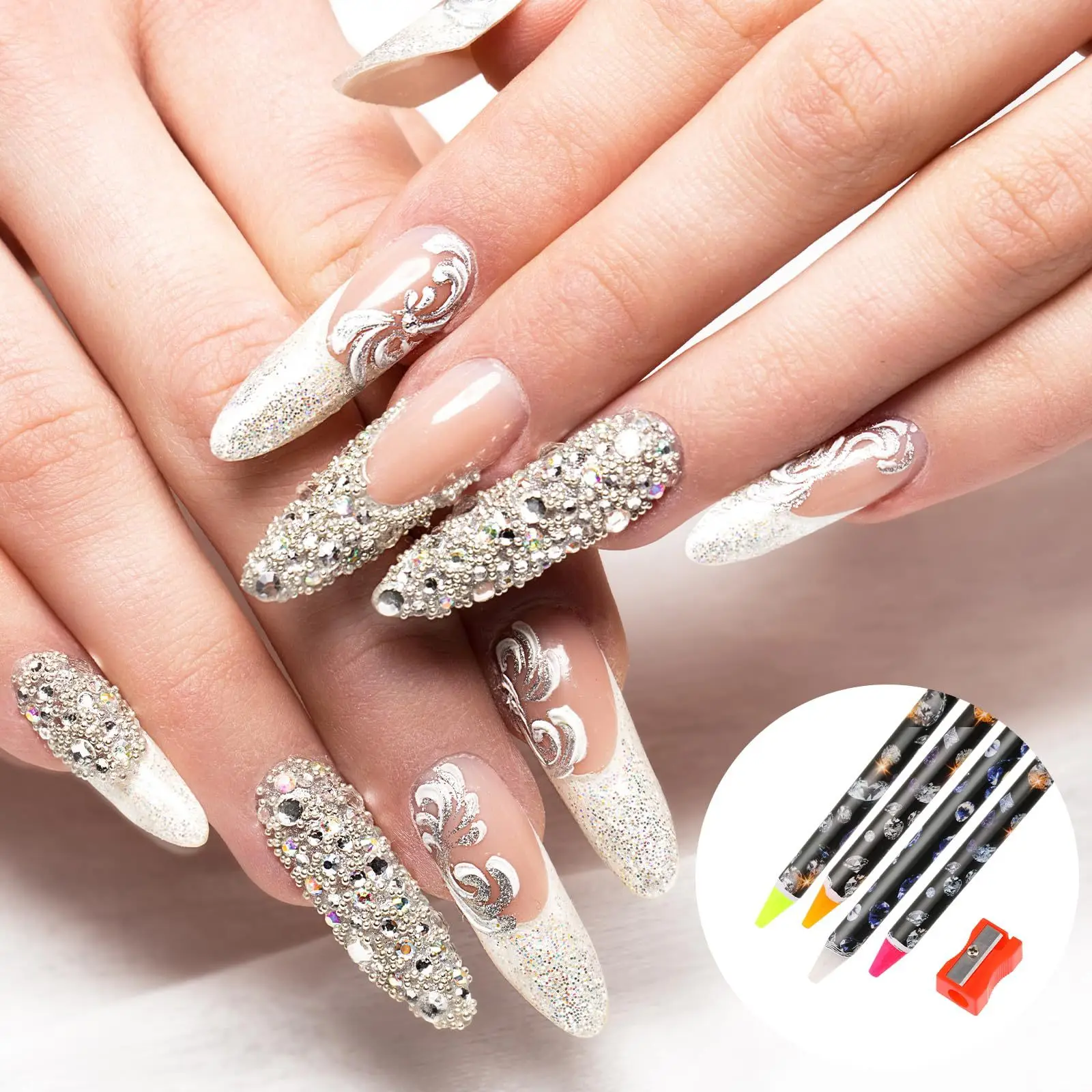 Nail Supplies Manicure Art Sticky Wax Pen Rhinestone Picker Pencil Dotting Wax Pen