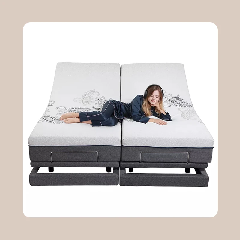 Patented Steel Construction Frame Memory and Wireless Remote Adjustable Bed Frame