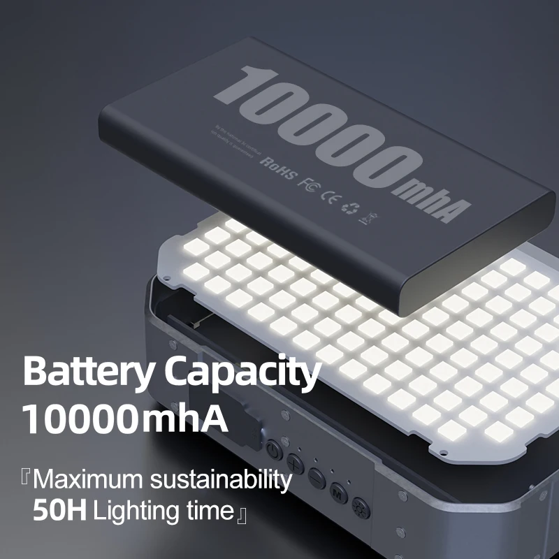 RGB Fill Light USB Rechargeable Emergency Tent Light LED Adjustable Angle Selfie Ring Light For Live Show Camping