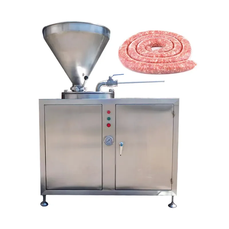 Small Mini Hydraulic Piston Mortadella Enema Sausage Filler Nozzle Stuffer Making Machine Automatic 110V