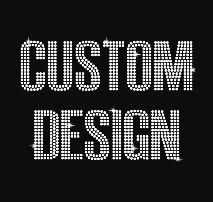 Bling Custom Letter Words Design Iron-On Rhinestone Transfer Hotfix Crystal Heat-Transfer Sheets for Garments & Shoes