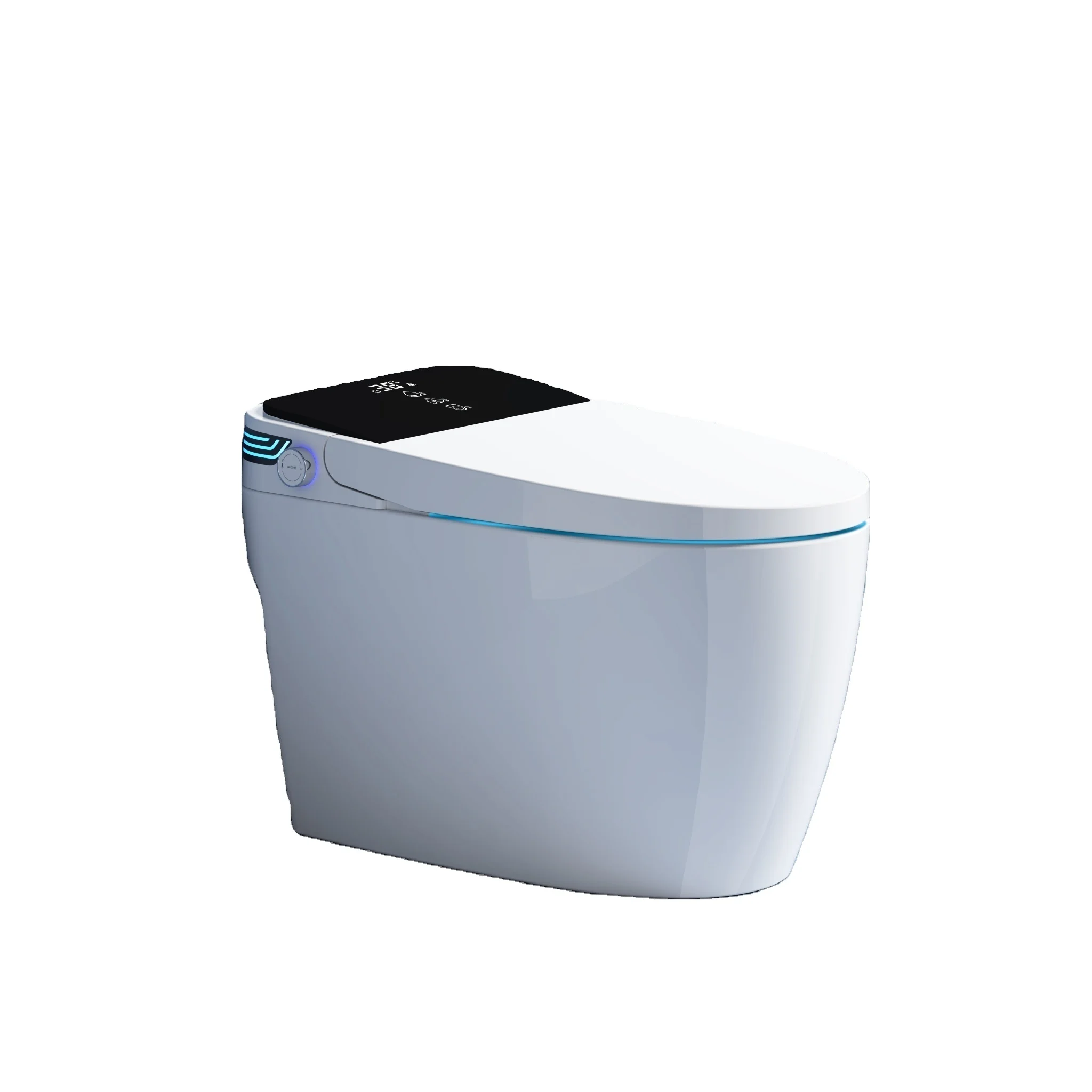 High Tec Electric Intelligent 1 Piece Close stool Wc Toilet Bowl Automatic White Smart Bidet Toilet