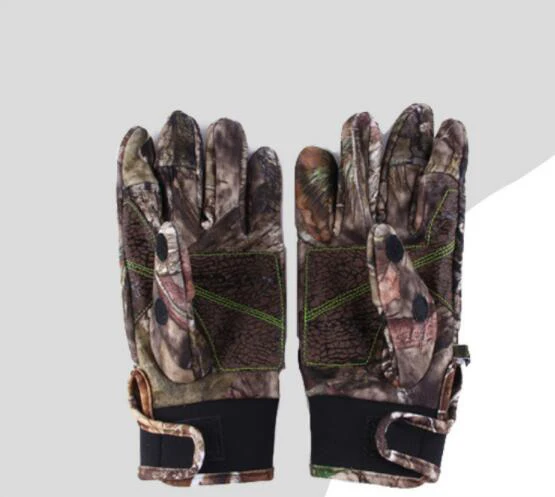Nylon Diving Cloth Cuffs Camouflage Fishing Anti Splash Warm Autumn Finger Leakage Gloves Hunting Gloves