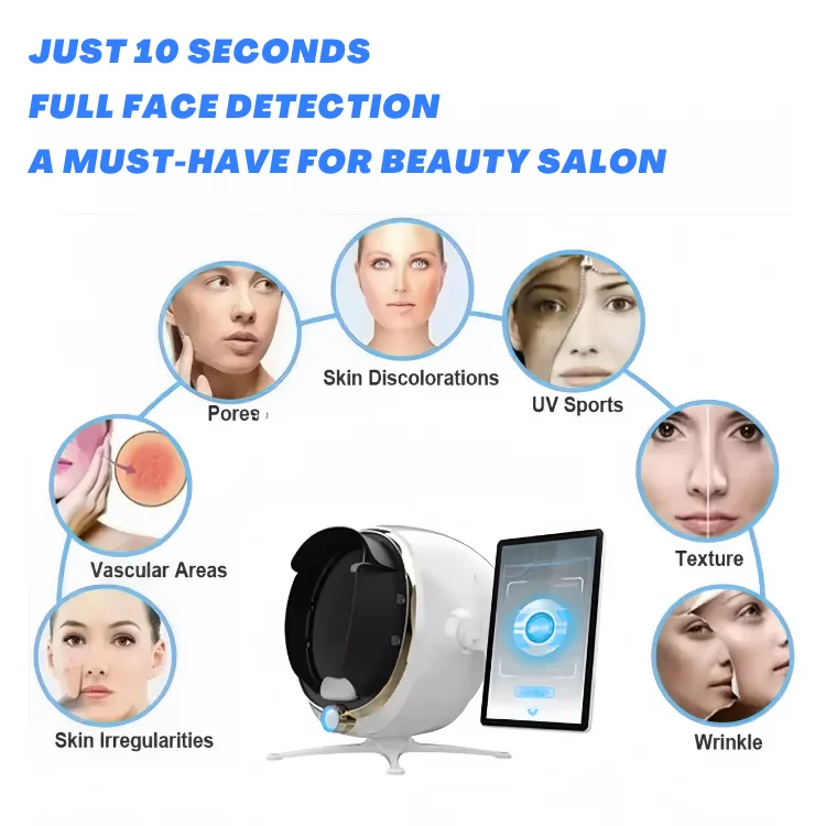 Face Beauty Equipment 3d Skin Equip Facial Care Test Skin Analyzer Digital Machine Facial Skin Scanner