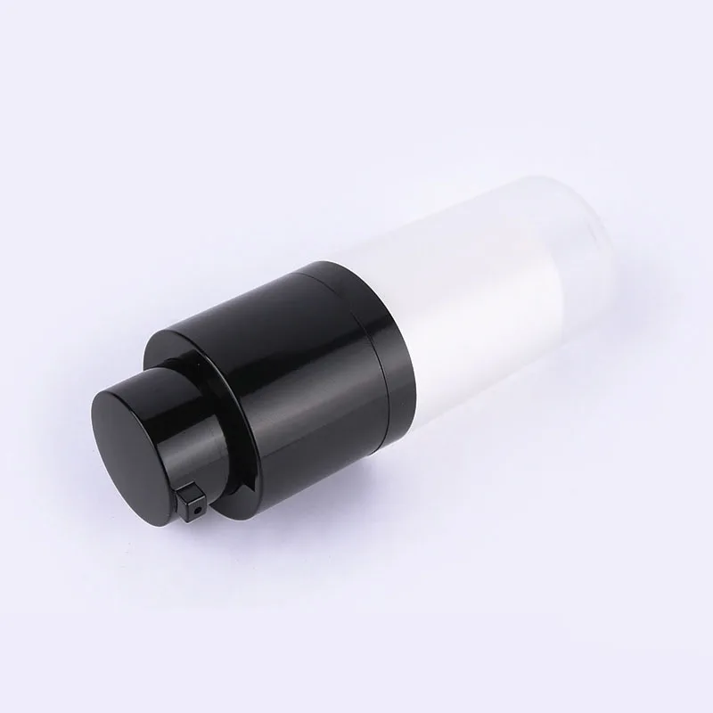 
In stock 15 ml 50 ml Free samples empty plastic frost black for skin care body lotion double wall airless 30 ml spray bottle 