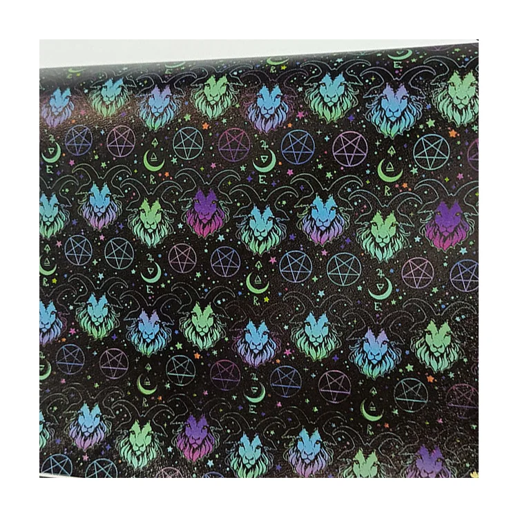 PVC PU Custom print pattern synthetic artificial vinyl leather for bags customized printed faux leather