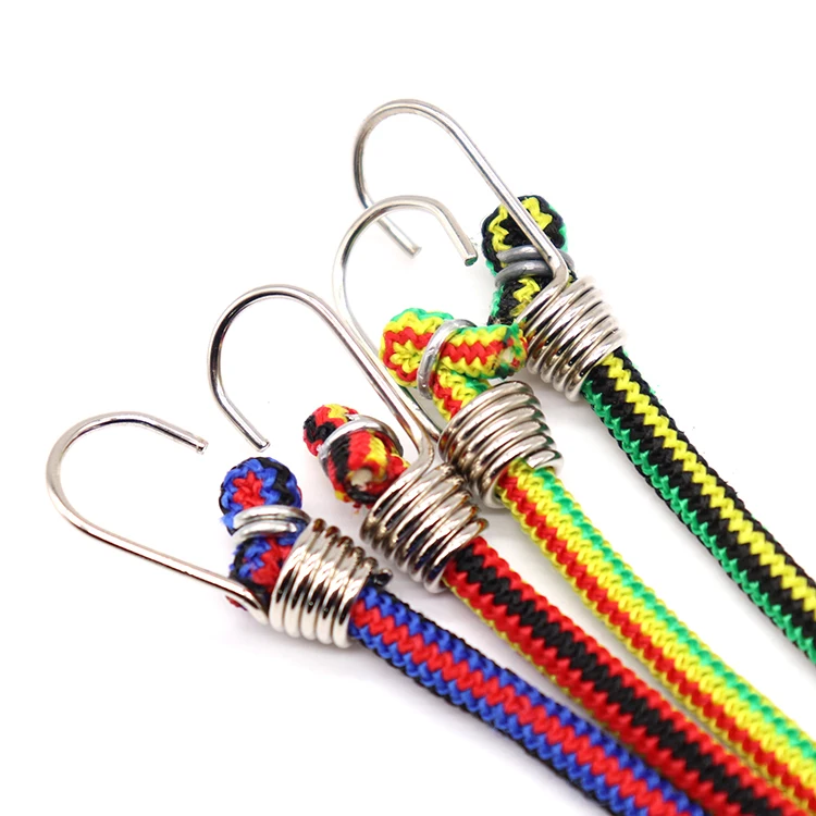 Manufacturer wholesale high elastic durable portable rubber and polyester woven bungee cord