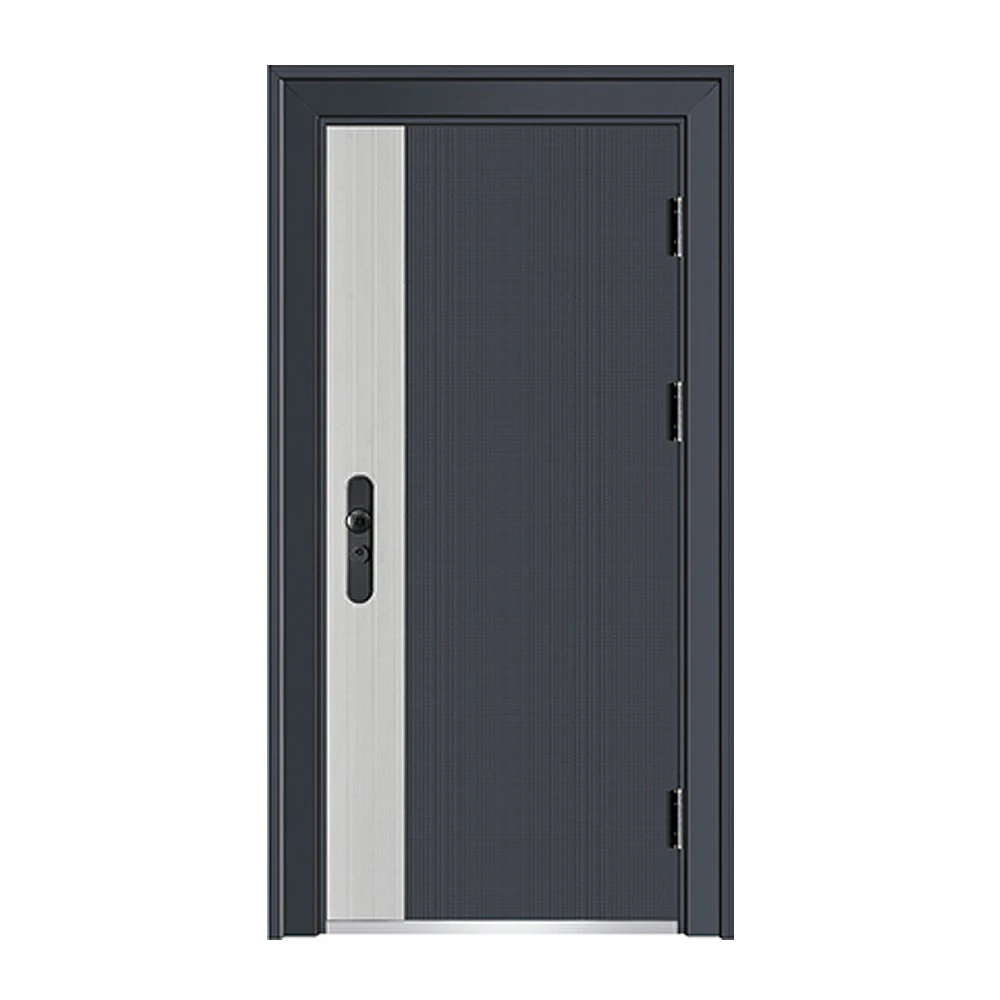 Modern Style Exterior Security Door Metal Anti Thief Steel Security Doors With Smart Lock For Home