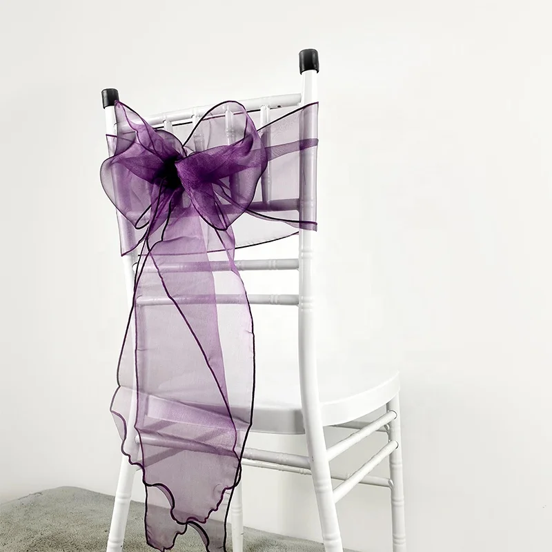 
Best Selling Chiffon Chair Sash Wedding Party Chair Sash Monos Para Sillas 
