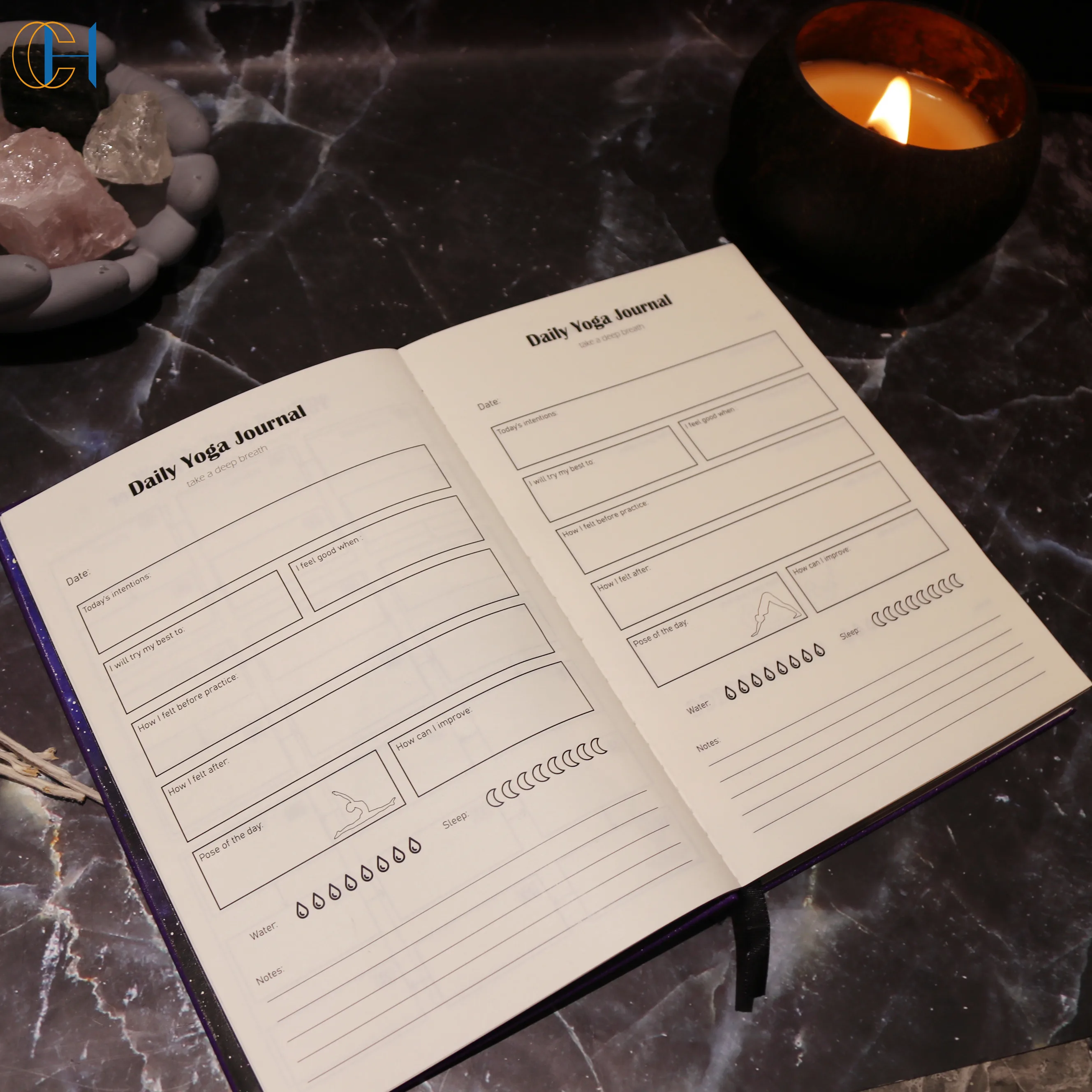 Spiritual  Healing Alchemist Book With Crystal Embossed Notepad Diary With Lock Wholesale Leather Journal