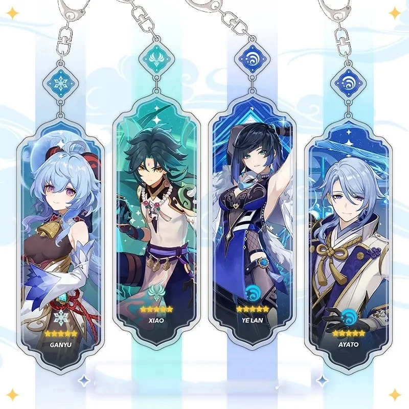 Genshin Impact Xiao Zhong Li Klee Game Character Acrylic Anime Keychain Pendant 6CM