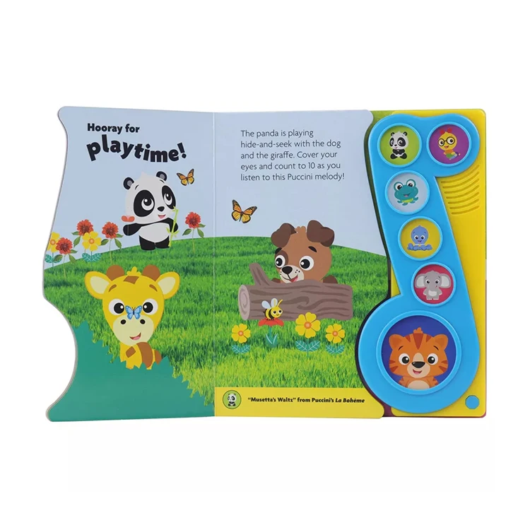 ULi Factory Wholesale Music Educational Children Early Learning Board Book Printing Kids Sounds Children Baby Book