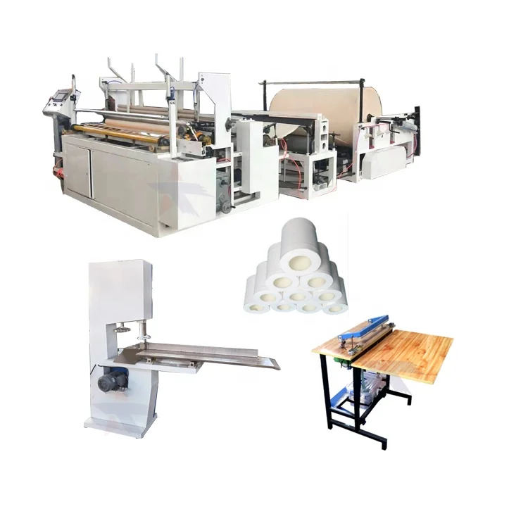 small paper core loading tissue toilet paper roll converting machine line