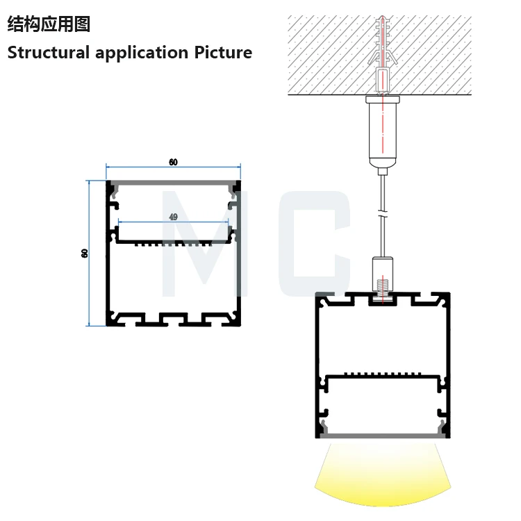 drywall mounting track integral led aluminium profiles large aluminium profile extrusion
