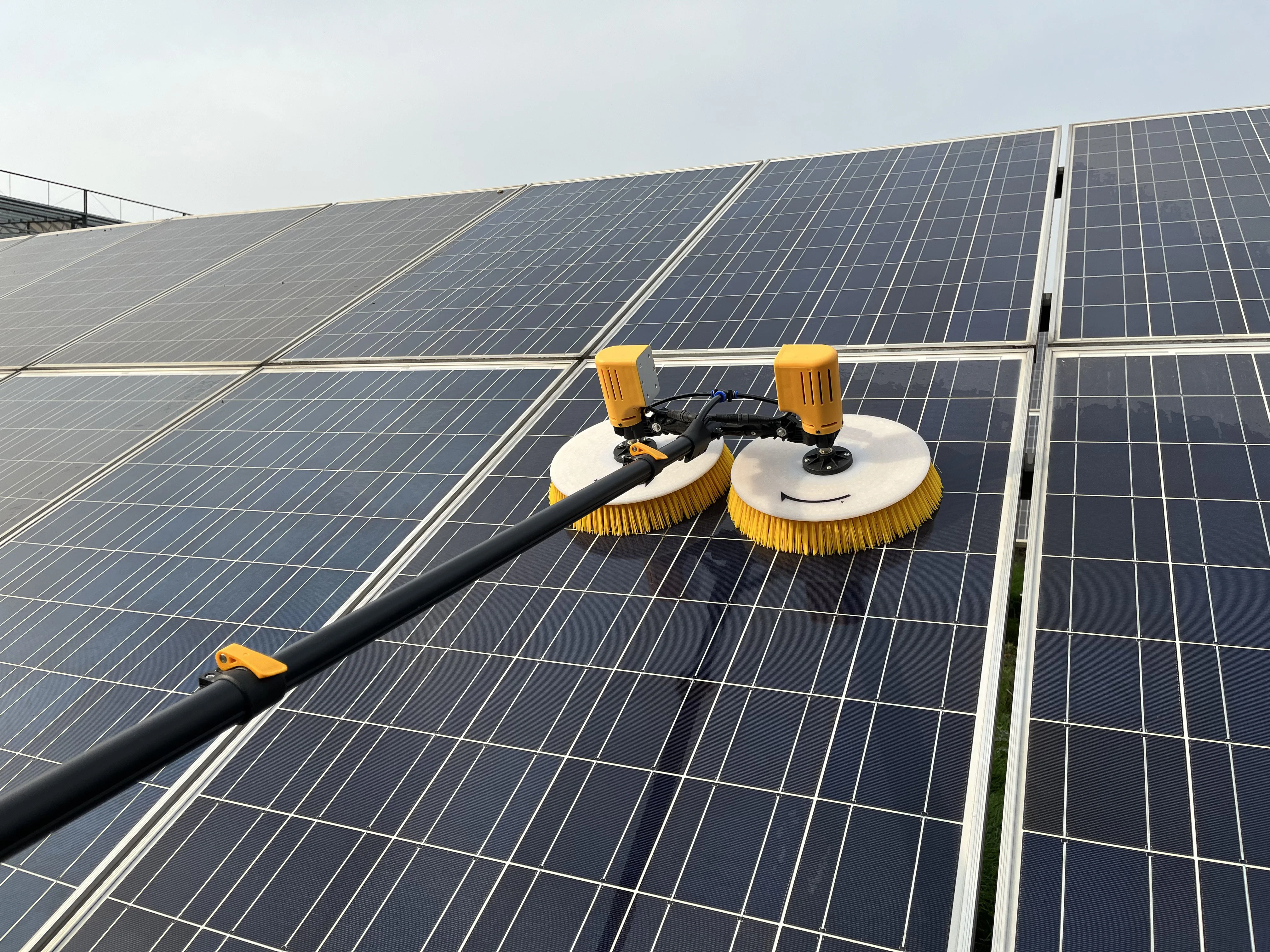 pv cleaning kit system solar washer double head brush cleaning tool equipment for pv system module clean