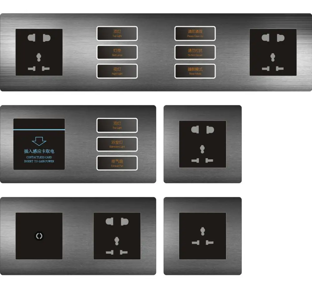 New Hotel Room Random Click Tact Smart Switch,RS485 220v hotel click Wall switch 5 pin power socket