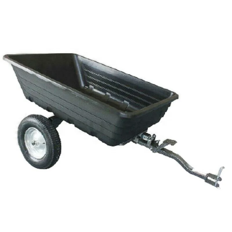10 Cubic Foot Poly Dump Cart And ATV Quad bike Or Ride-on Mower Garden Tipper Trailer