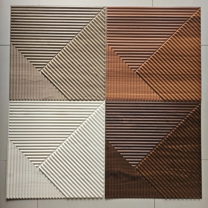 Деревянные альтернативные панели из ПВХ рифленые стеновые декоративные 3d для