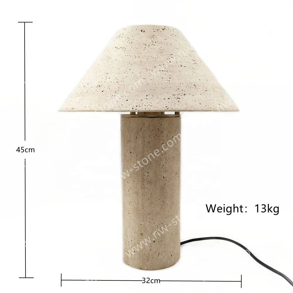 Современные натуральные бежевые Травертиновые мраморные лампы NANWEI, оптовые продажи