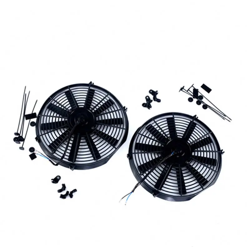 Автомобильный Вентилятор охлаждения с изогнутым лезвием, 12 В, 24 В, 80 Вт, 120 Вт, 07 ', 09', 10 ', 12', 14 ', 16'