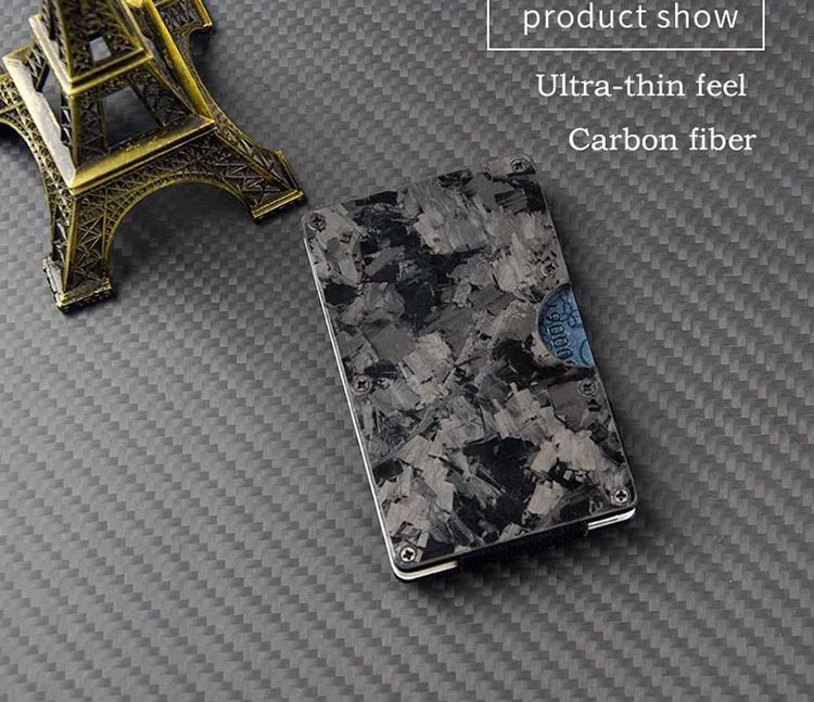 
Wholesale Exquisite Design Carbon Fiber Card Holder For Men ID Card Holder Slim Wallet Black 