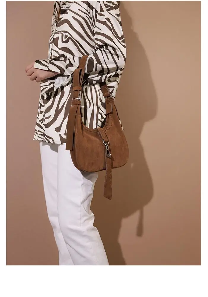 
2021 autumn and winter new PU bag leather suede handbags Korea advanced temperament underarms web celebrity wild Shoulder bag 