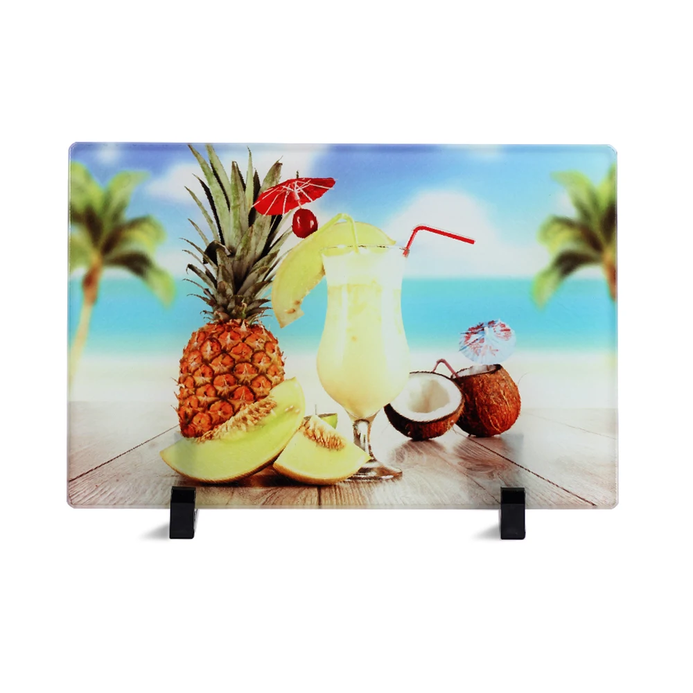Rectangle water ripple blank 20*28.5cm sublimation glass photo frame blanks cutting board BL-30 sublimation glass cutting boards