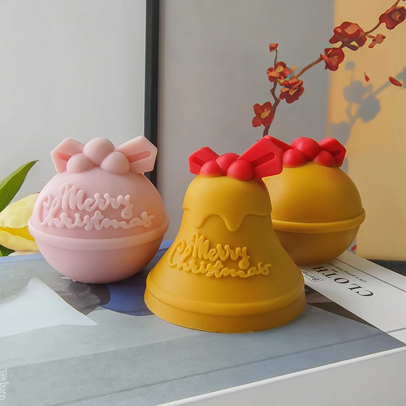 C057 Handmade bell-shaped aromatherapy candles DIY creative ornaments shooting props Christmas gifts wholesale candle