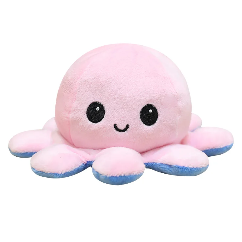 
New Creative Shinny Cute Mascot Octopus Stuffed Flip With Light Reversible Flip octopus Plush Toy mood octopus toys 