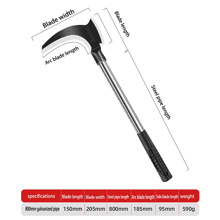 Dual-function weeding agricultural gardening tools carbon steel farm tools sickle mowing sickle agricultural mowing sickle