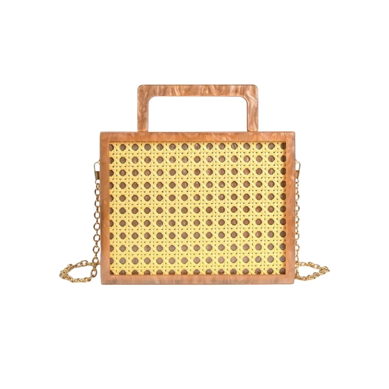 Rattan cane handbags designer bags wallet purse handbags luxury acrylic clutch bag evening bags for women