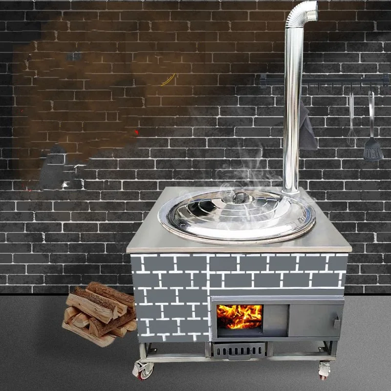 Movable Outdoor Large  Firewood Stove Household Cauldron Stove Large Iron Pot Firewood Burning Stove