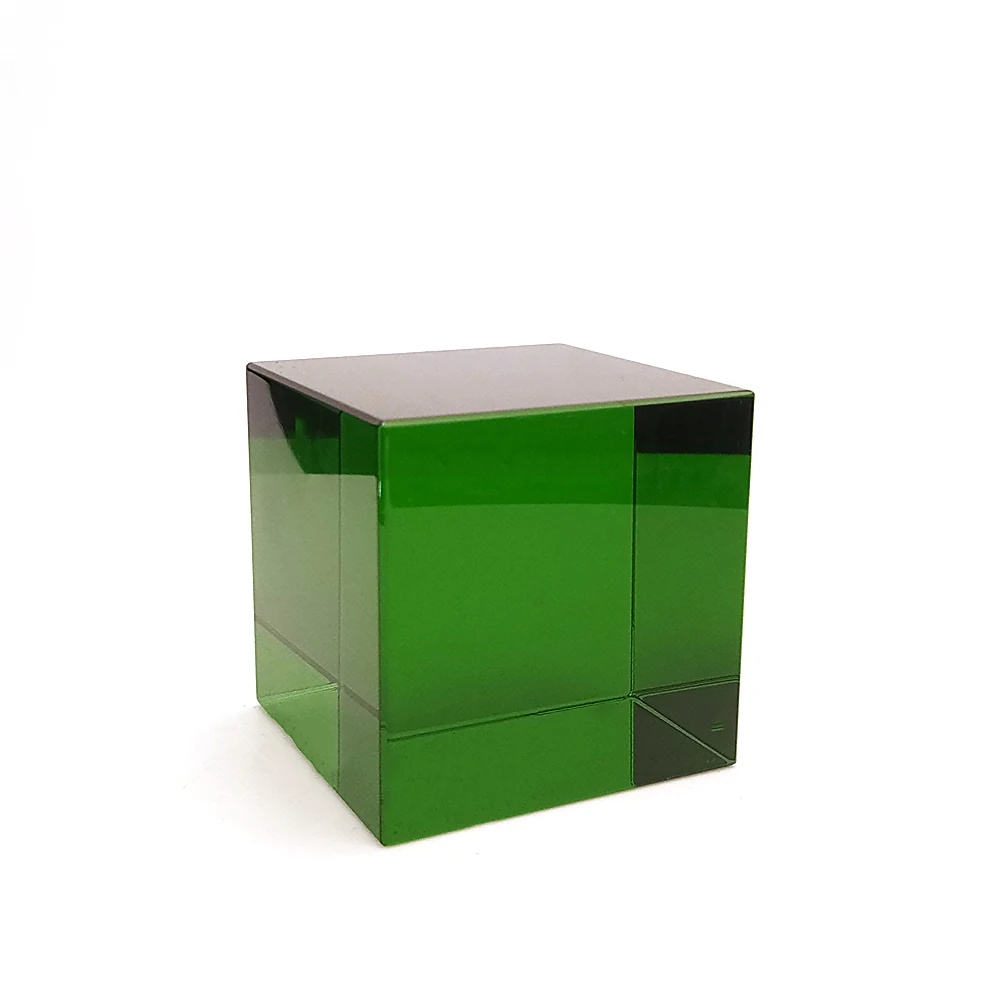 Hot Sale Glass Block Lapis Lazuli Quartz Gravel Standing Rotate Crystal Cube for Decorative Exhibition