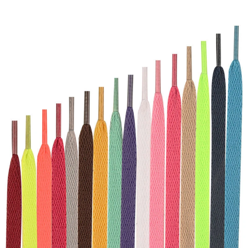 Заводской Лидер продаж, на заказ, плоские шнурки для обуви, разноцветные шнурки из полиэстера для кроссовок