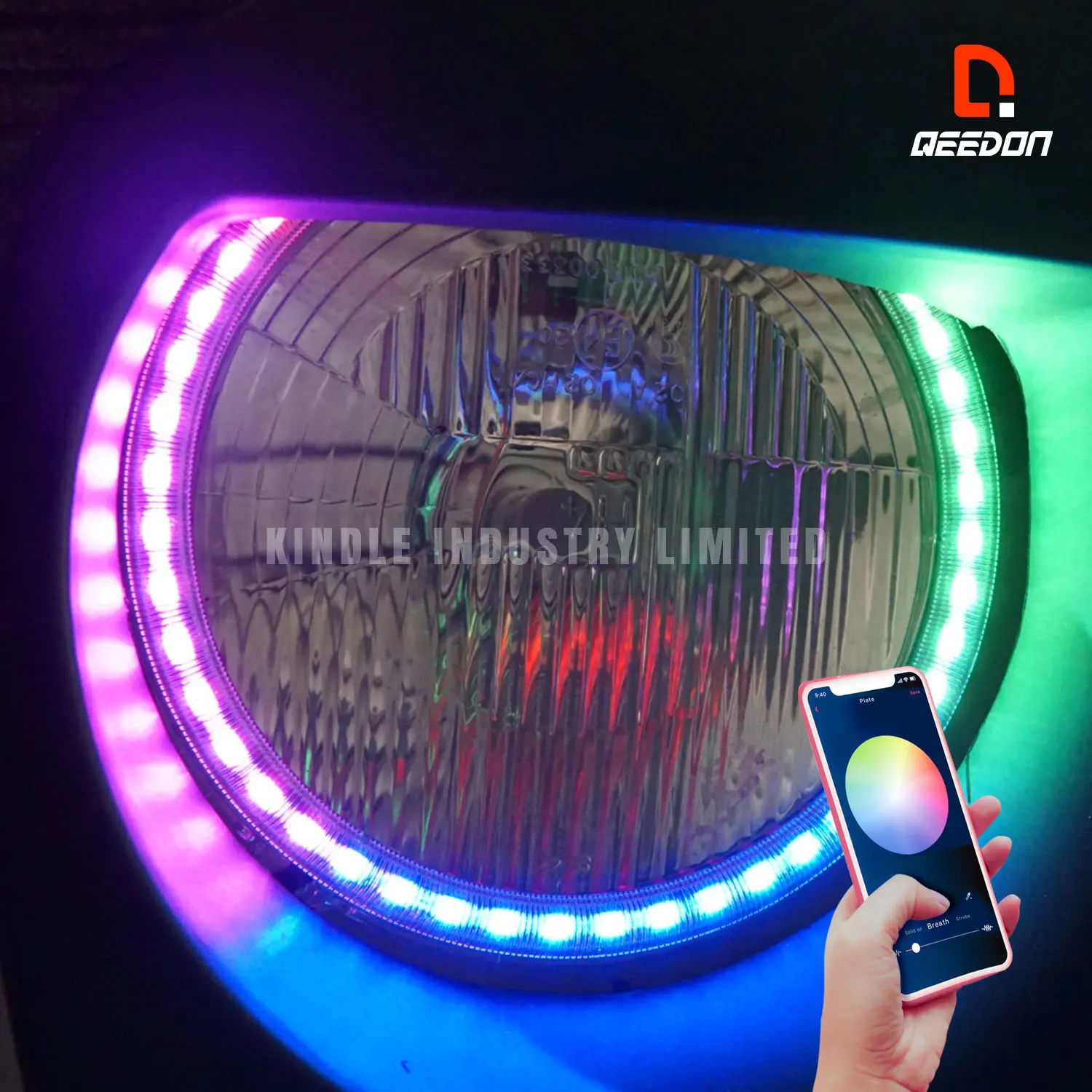 APP Control Angel Eye Halo Ring Kit for Cars Headlight Support Bracket with DRL