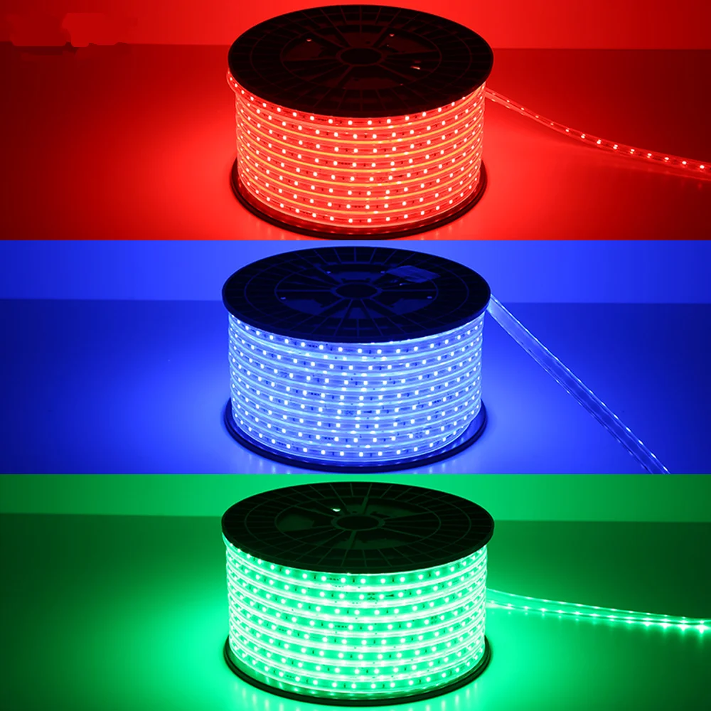  Дешевые 220v 50m уличные гибкие 5050 Smd 100m Rgb водонепроницаемые светодиодные полосы неоновые лампы